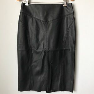 Midi leather skirt